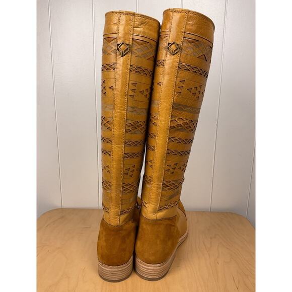 Cobra Society Brown Tall Riding Boots Lazar Cut Detailing NWOB Size EU 41/42 - Picture 4 of 6